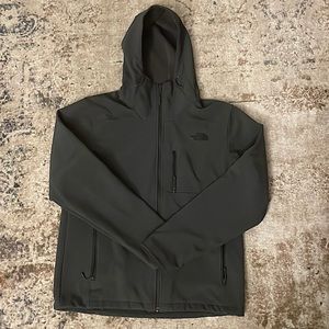 The North Face Black Hooded Fleece Lined Soft Shell Black Jacket Mens